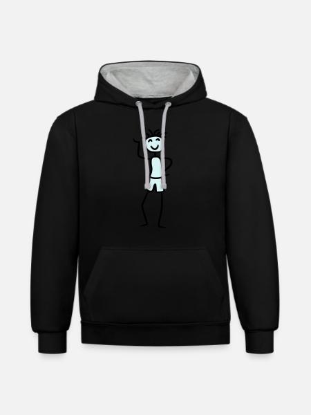 Happy cool boy - Contrast hoodie - black/heather grey