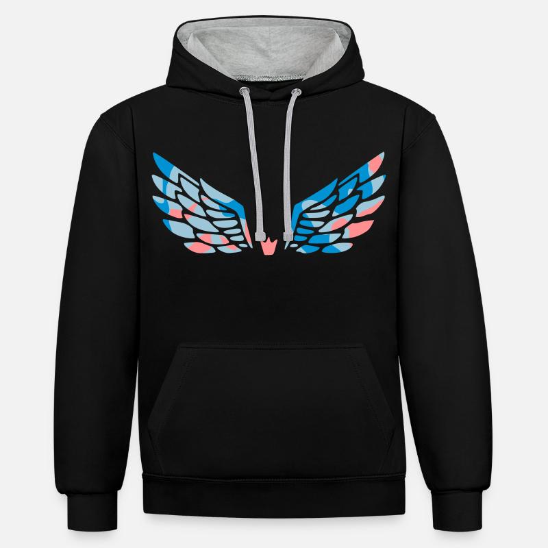 Ailes d'ange - CAMO / CAMO - Sweat à capuche contrasté - noir/gris chiné