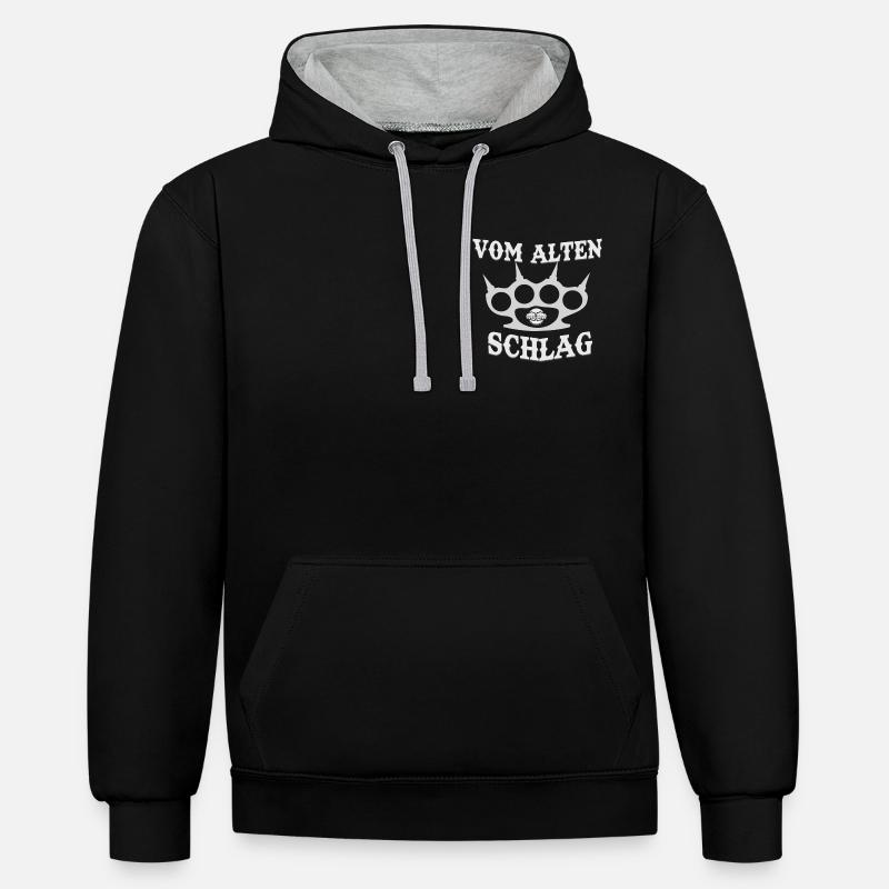 De l'ancien temps - Sweat à capuche contrasté - noir/gris chiné