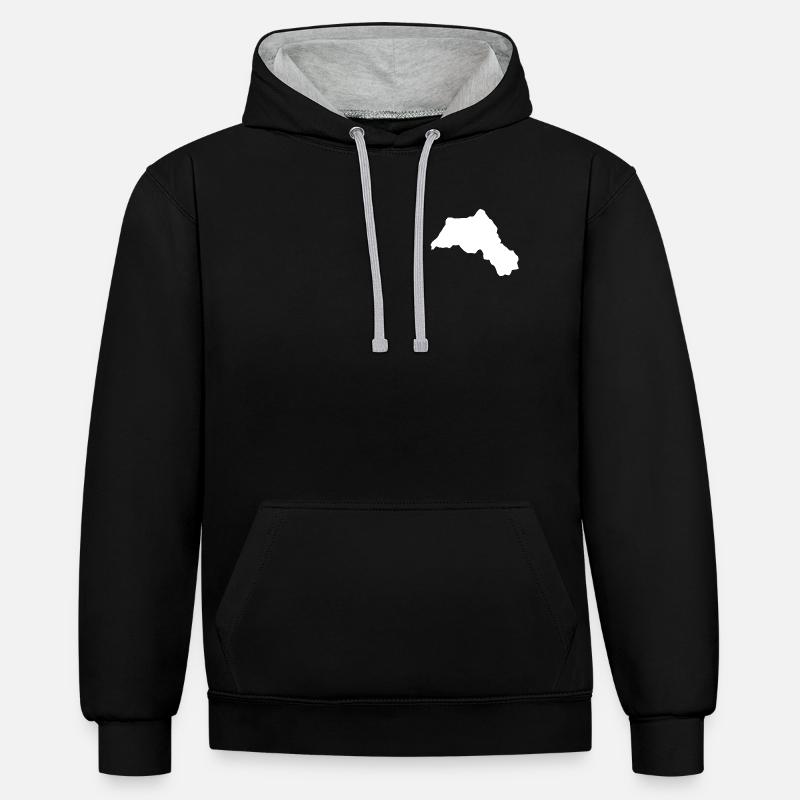 Région du Kurdistan Blanc - Sweat à capuche contrasté - noir/gris chiné