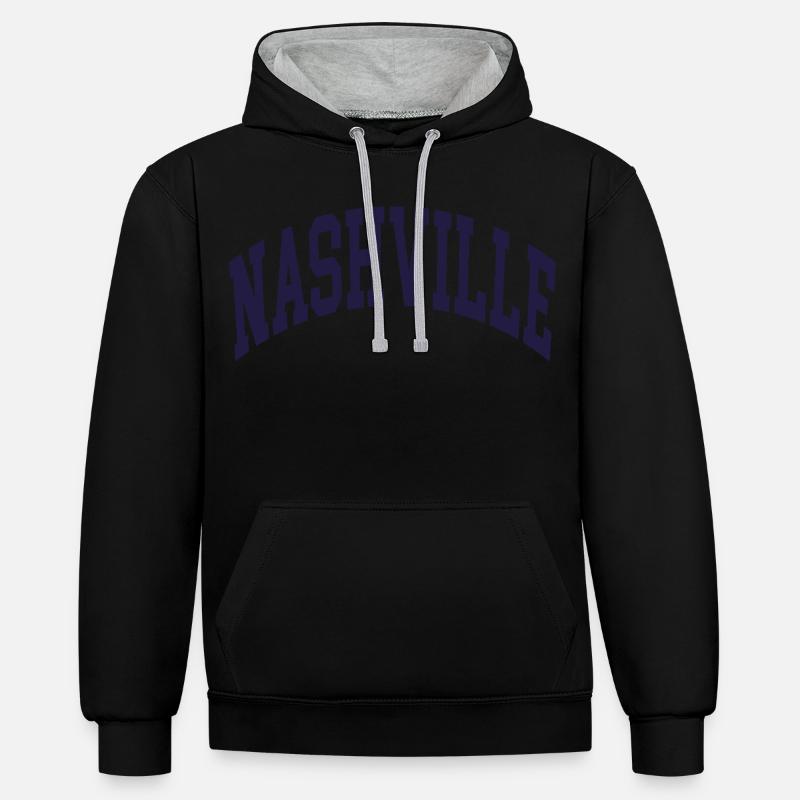 Nashville - Sweat à capuche contrasté - noir/gris chiné