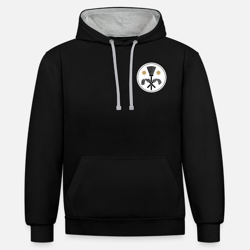 Ramoneur - Sweat à capuche contrasté - noir/gris chiné