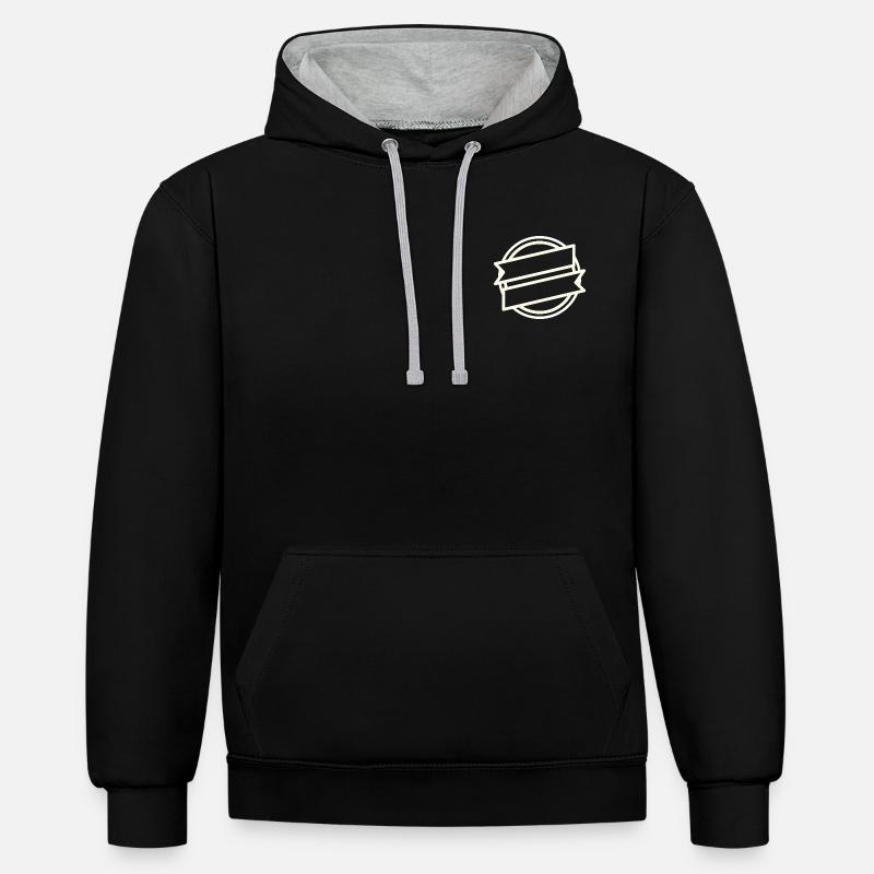 Logo - Logo du cercle - Sweat à capuche contrasté - noir/gris chiné