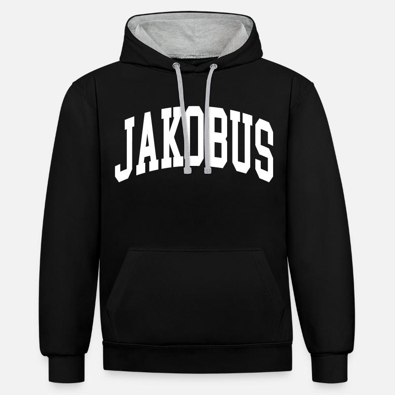 James - Sweat à capuche contrasté - noir/gris chiné