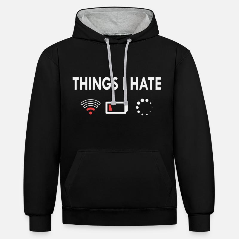 Ce que je déteste - Sweat à capuche contrasté - noir/gris chiné