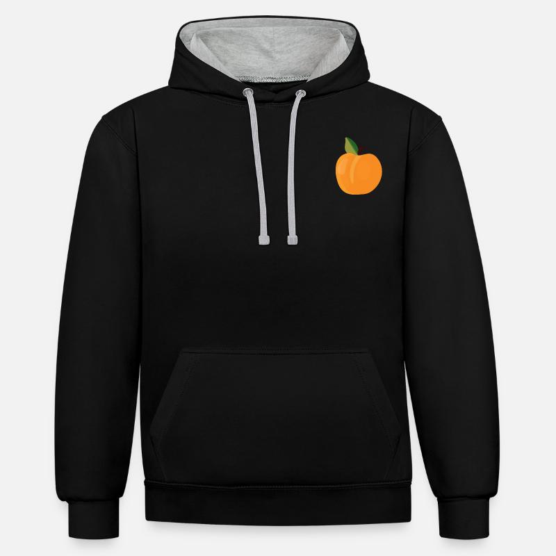 Abricot Fruit - Sweat à capuche contrasté - noir/gris chiné