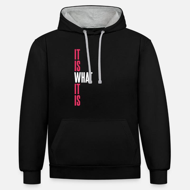 C'EST CE QUE C'EST - Sweat à capuche contrasté - noir/gris chiné