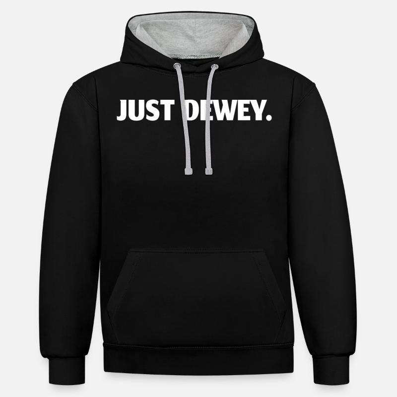JUST DEWEY - Sweat à capuche contrasté - noir/gris chiné