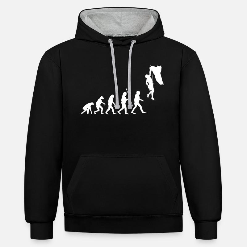 Evolution Escalade Bouldern Climbing Alpinisme - Sweat à capuche contrasté - noir/gris chiné
