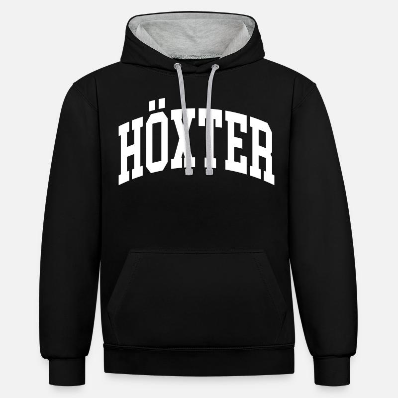 Höxter - Sweat à capuche contrasté - noir/gris chiné