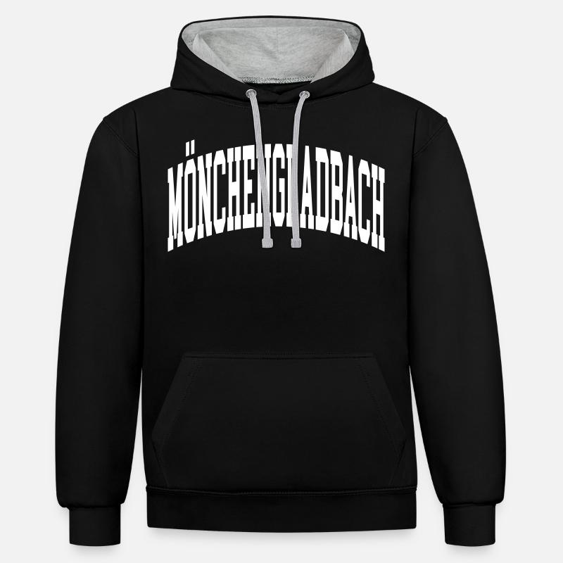 Moenchengladbach - Sweat à capuche contrasté - noir/gris chiné