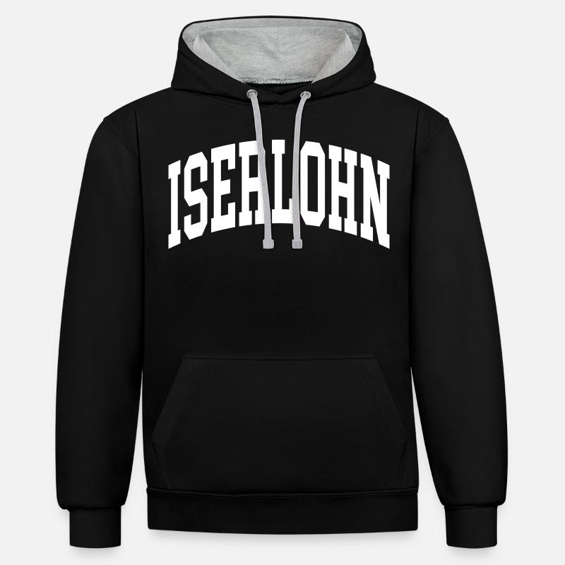 Iserlohn - Sweat à capuche contrasté - noir/gris chiné