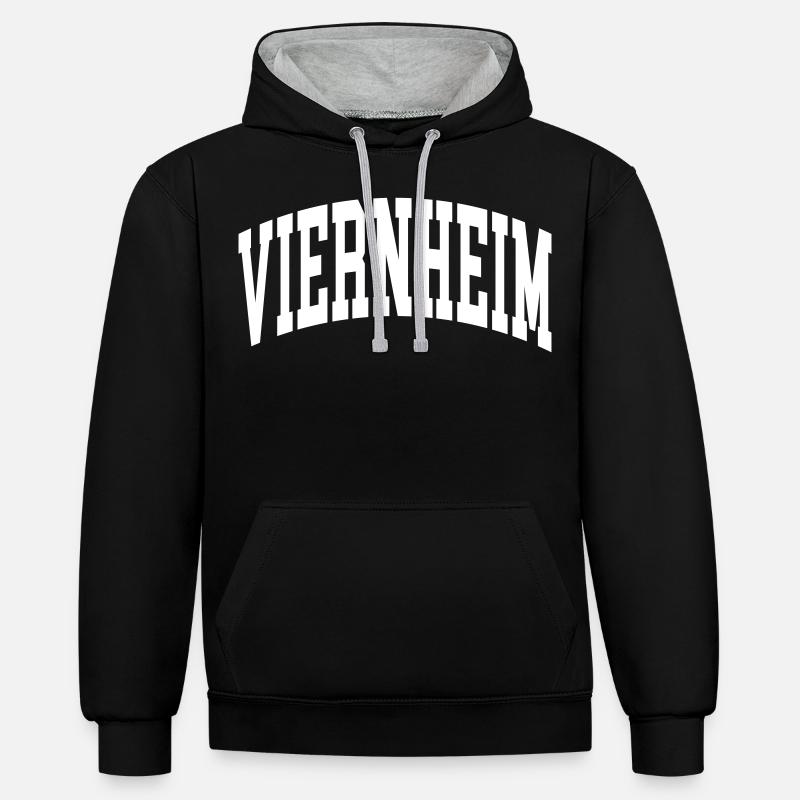 Viernheim - Sweat à capuche contrasté - noir/gris chiné