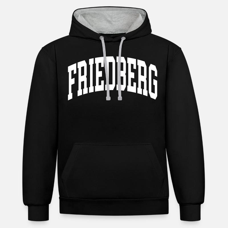 Friedberg - Sweat à capuche contrasté - noir/gris chiné