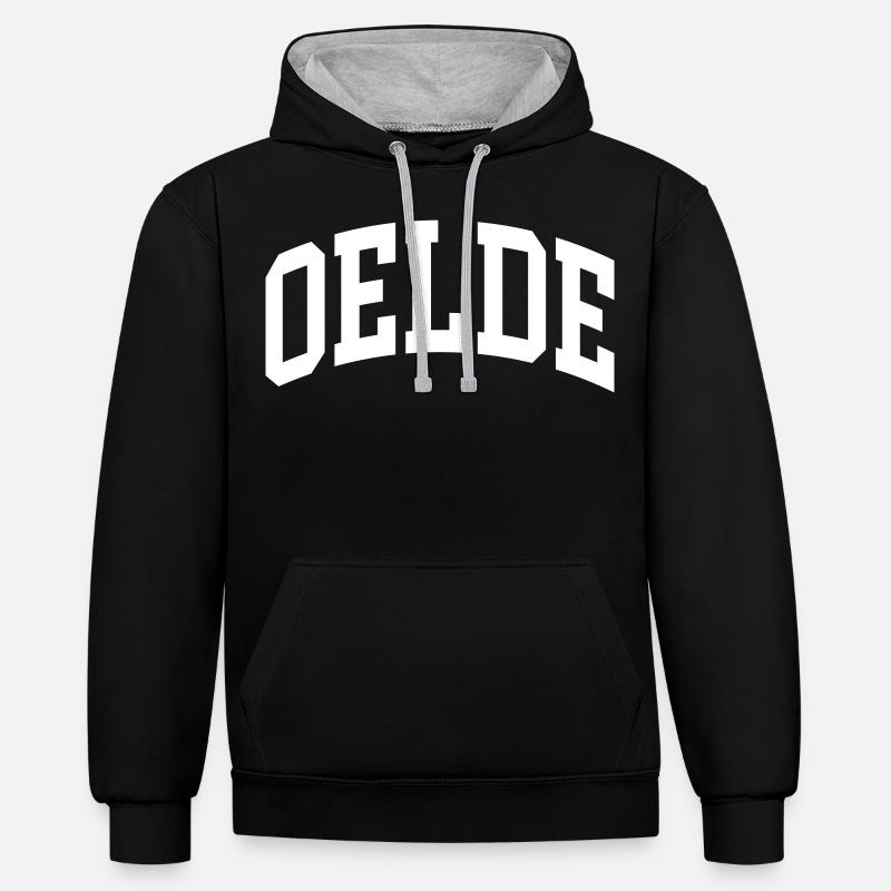Oelde - Sweat à capuche contrasté - noir/gris chiné