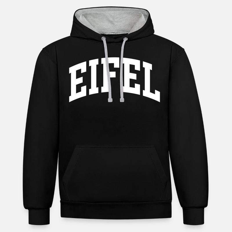 Eifel - Sweat à capuche contrasté - noir/gris chiné