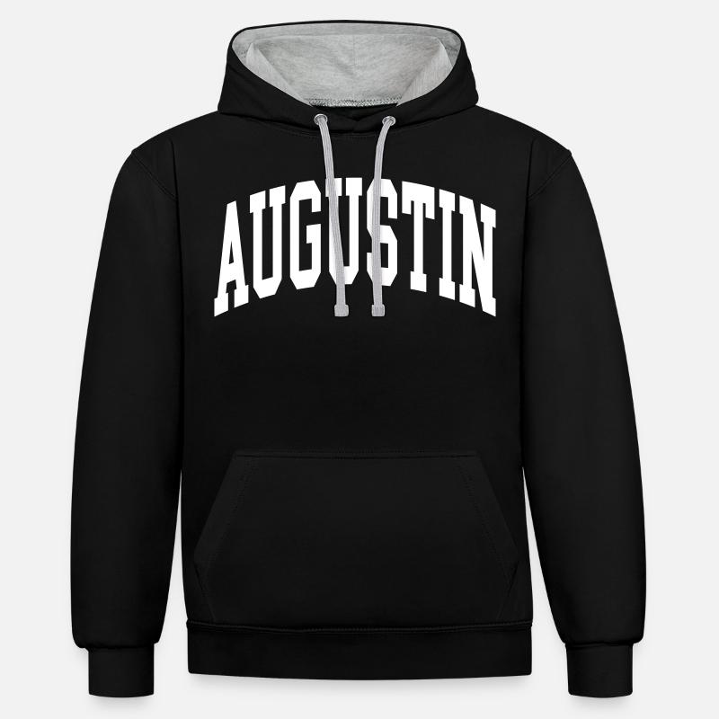 Augustin - Sweat à capuche contrasté - noir/gris chiné