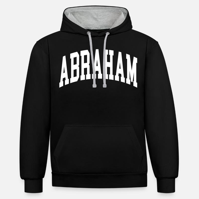 Abraham - Sweat à capuche contrasté - noir/gris chiné