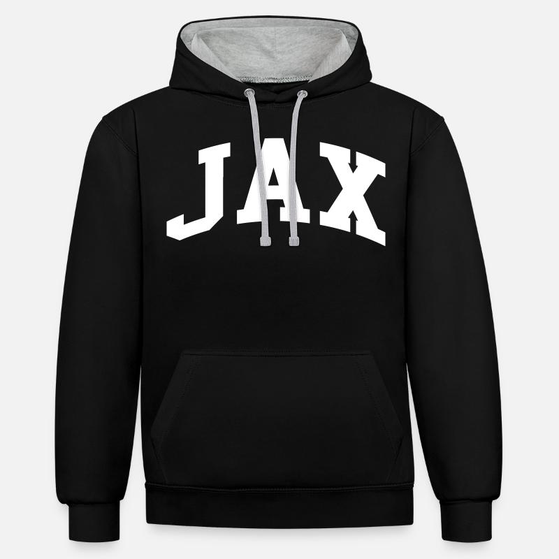 Jax - Sweat à capuche contrasté - noir/gris chiné