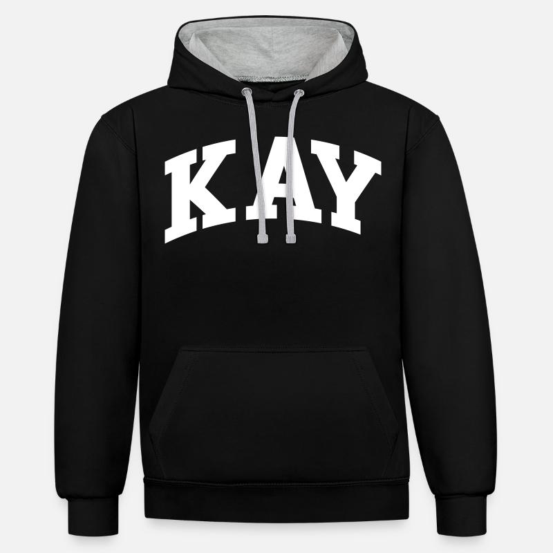 Kay - Sweat à capuche contrasté - noir/gris chiné