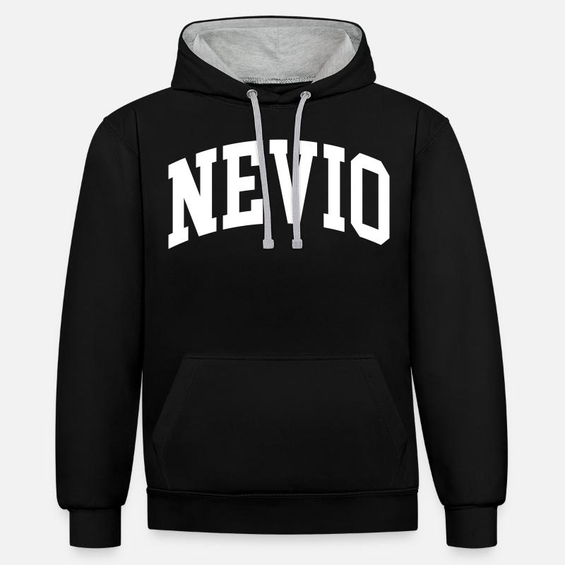 Nevio - Sweat à capuche contrasté - noir/gris chiné