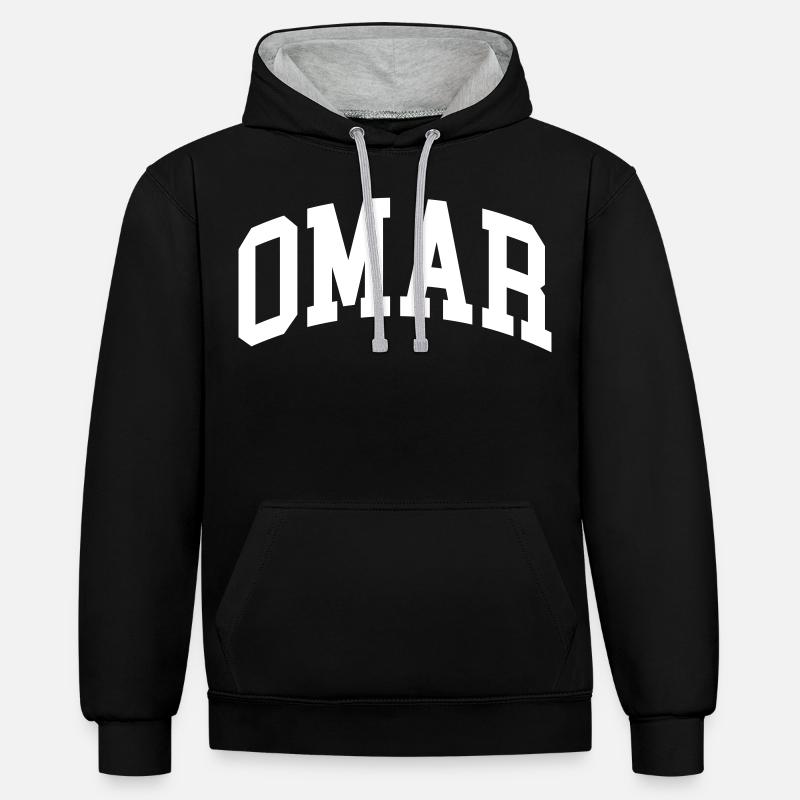 Omar - Kontrastluvtröja - svart/gråmelerad