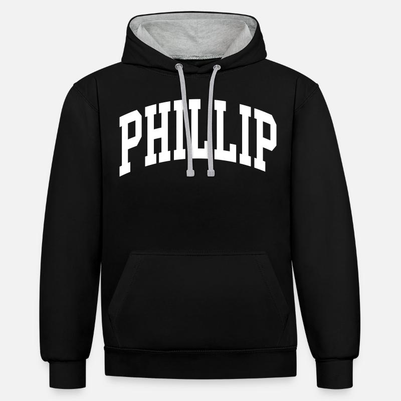 Phillip - Sweat à capuche contrasté - noir/gris chiné