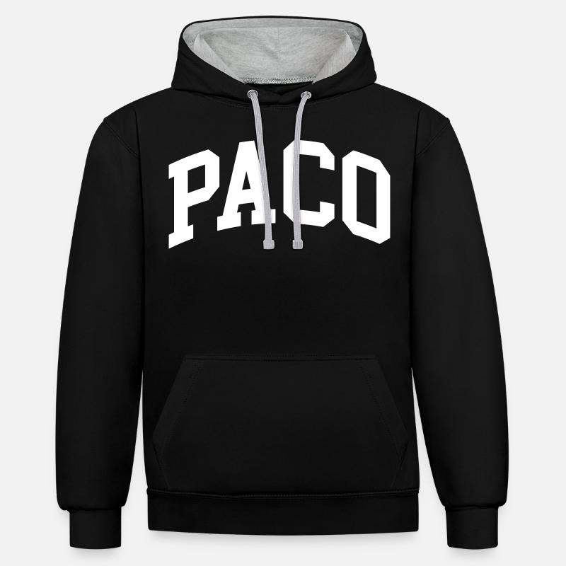 Paco - Sweat à capuche contrasté - noir/gris chiné