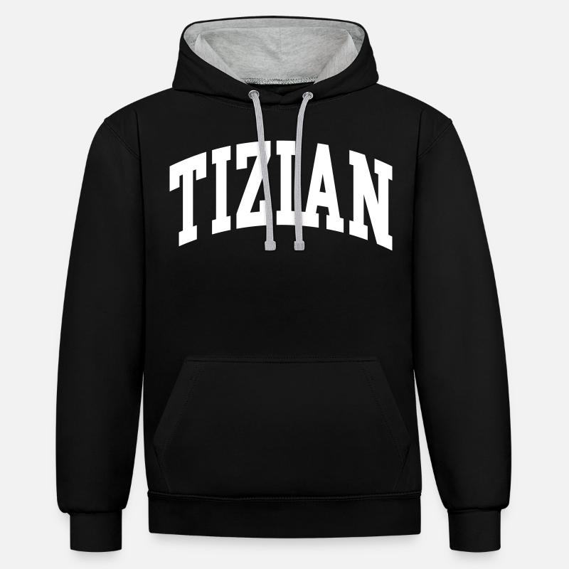 Titien - Sweat à capuche contrasté - noir/gris chiné