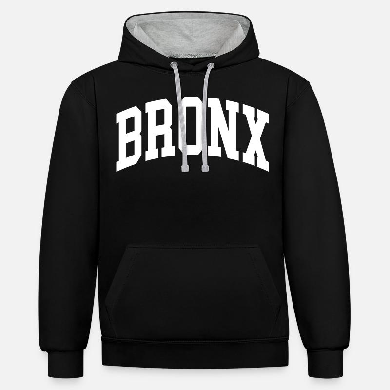 Bronx - Sweat à capuche contrasté - noir/gris chiné
