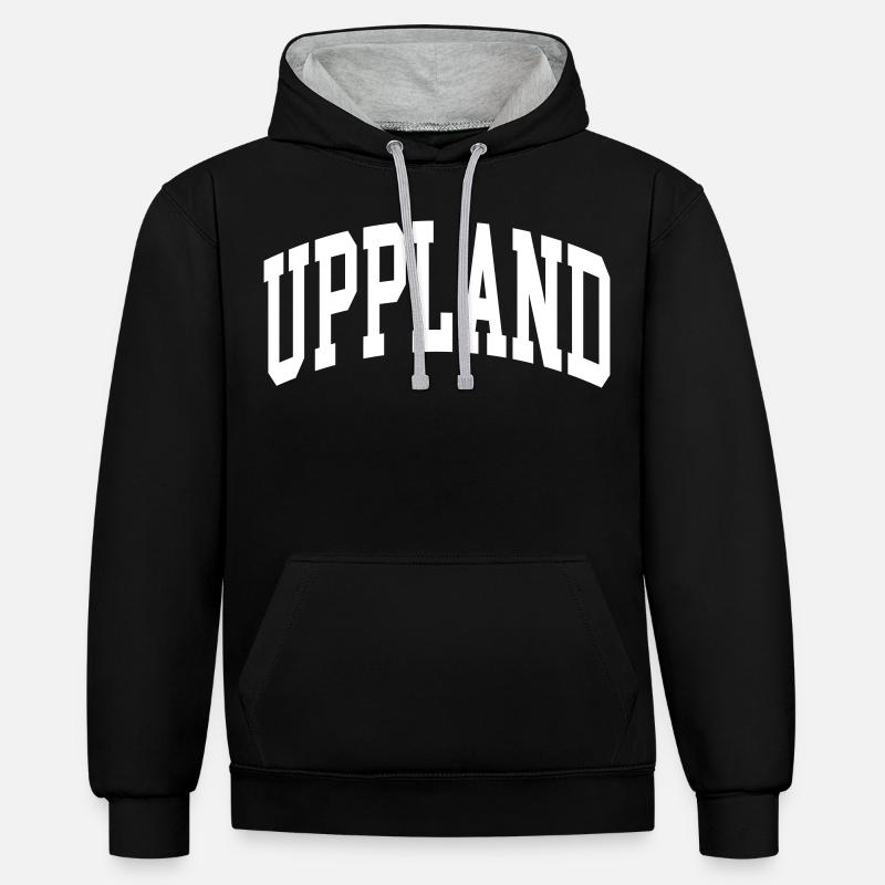 Uppland - Sweat à capuche contrasté - noir/gris chiné