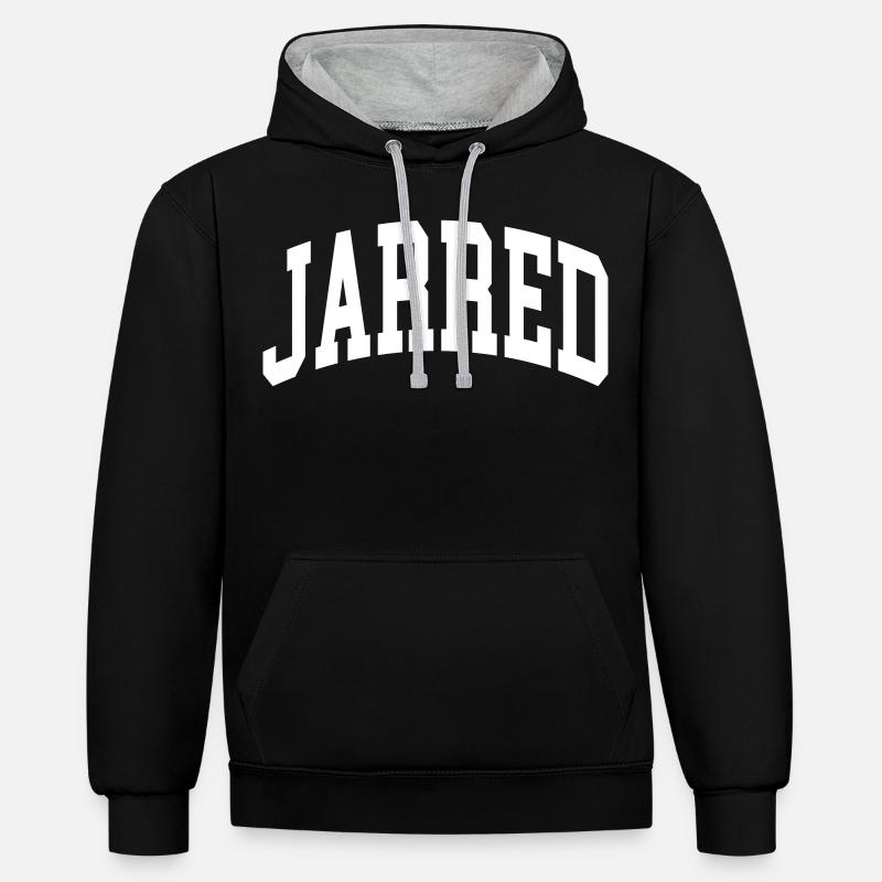 Jarred - Sweat à capuche contrasté - noir/gris chiné