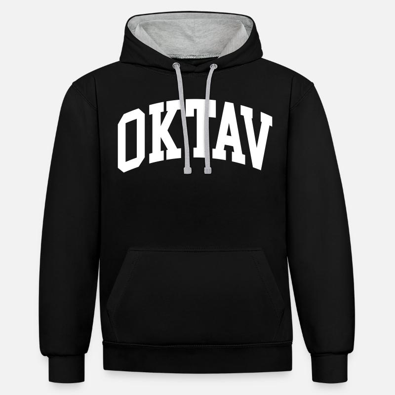 Octave - Sweat à capuche contrasté - noir/gris chiné