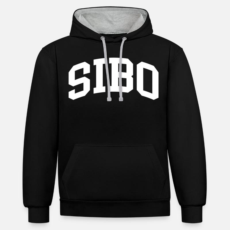 Sibo - Sweat à capuche contrasté - noir/gris chiné
