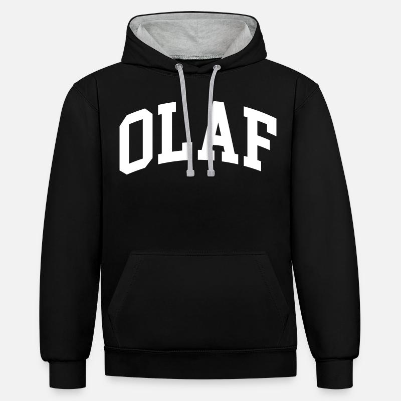 Olaf - Sweat à capuche contrasté - noir/gris chiné