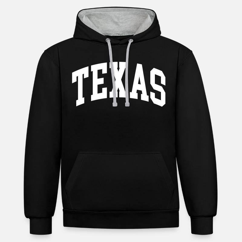 Texas - Sweat à capuche contrasté - noir/gris chiné