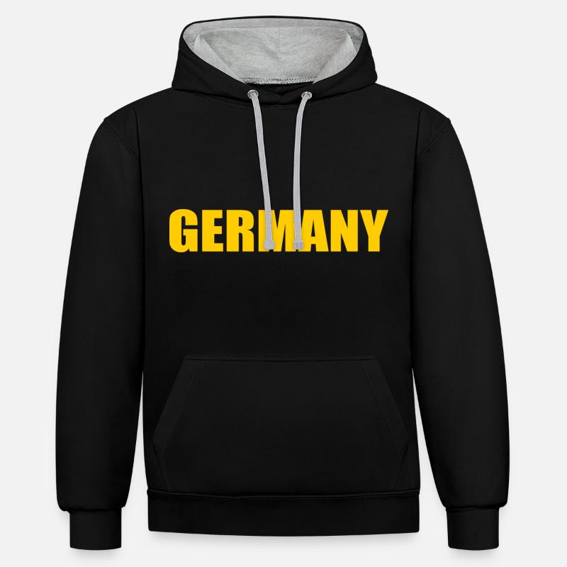 Germany - Sweat à capuche contrasté - noir/gris chiné