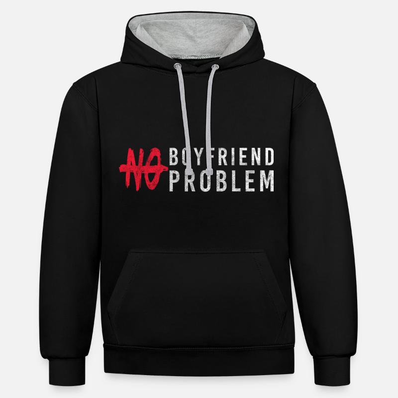 Problem Spaß Satire Sarkasmus - Kontrast-Hoodie - Schwarz/Grau meliert