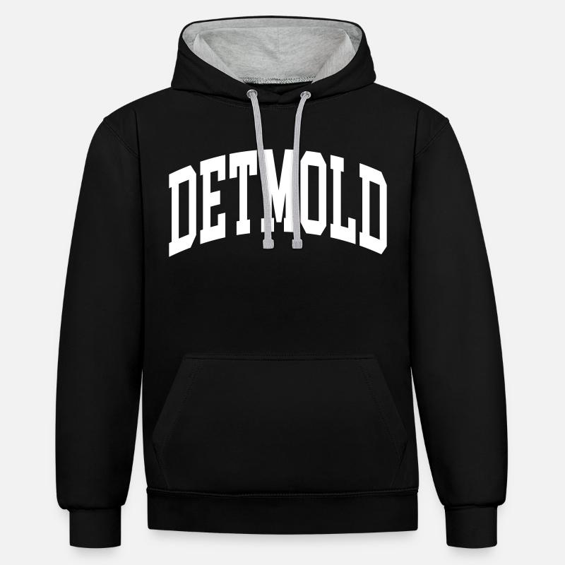 Detmold - Sweat à capuche contrasté - noir/gris chiné