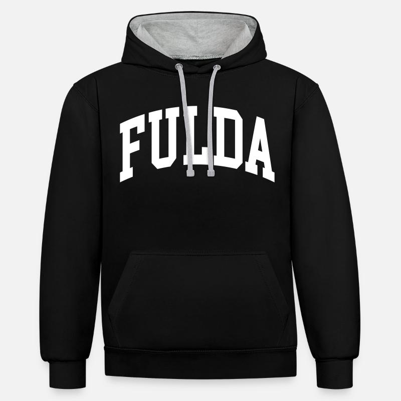 Fulda - Sweat à capuche contrasté - noir/gris chiné