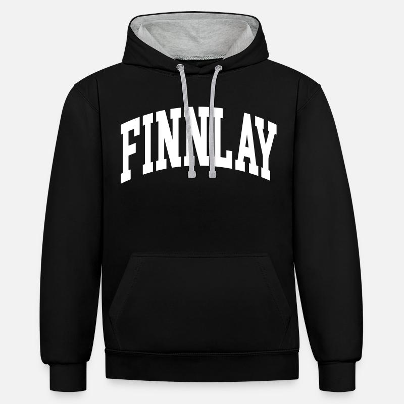 Finnlay (en anglais seulement) - Sweat à capuche contrasté - noir/gris chiné