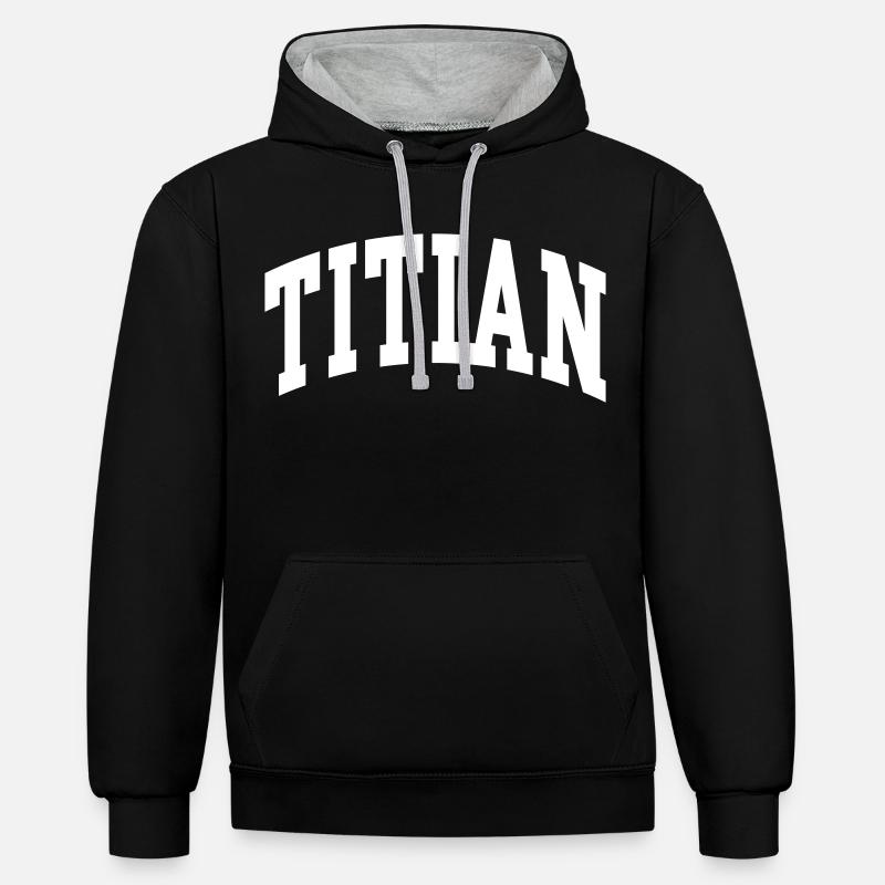 Titien - Sweat à capuche contrasté - noir/gris chiné
