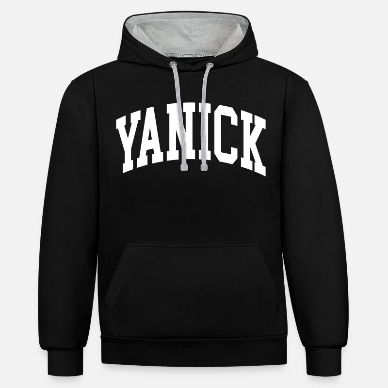 Yanick - Sweat à capuche contrasté - noir/gris chiné