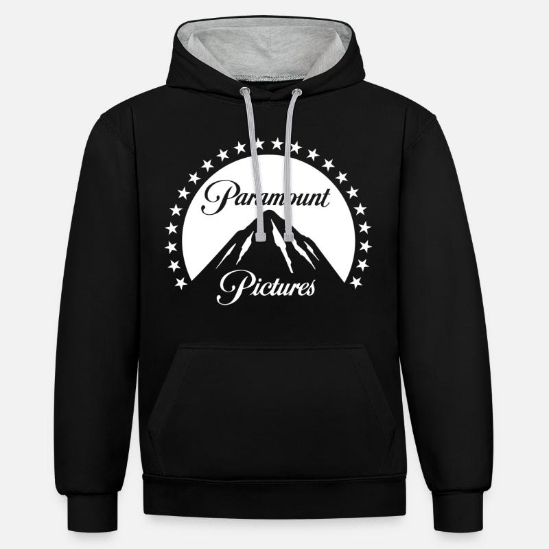 Paramount Pictures Logo Blanc Avec Montagne - Sweat à capuche contrasté - noir/gris chiné