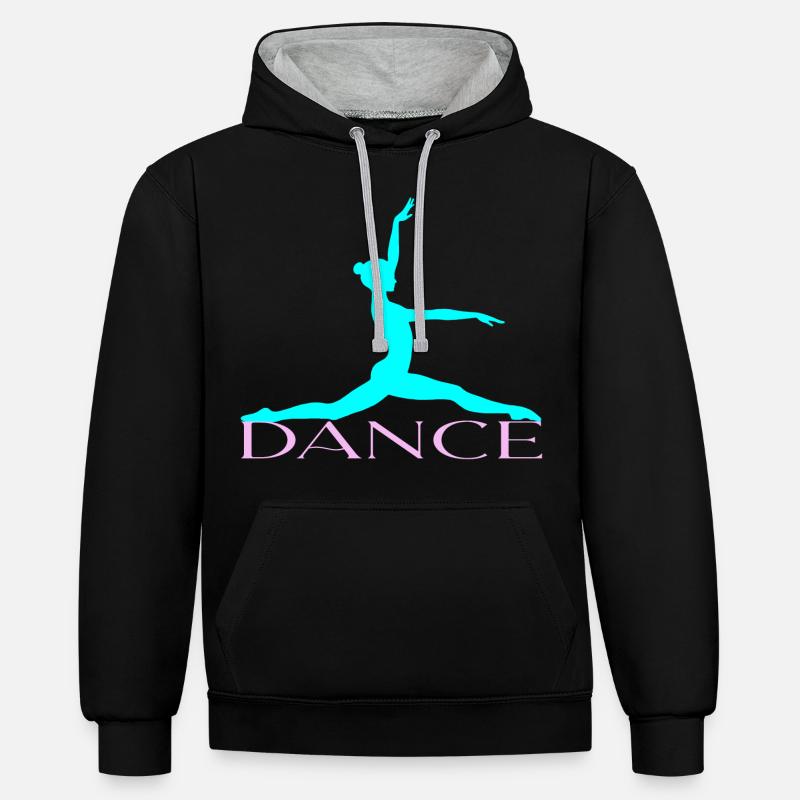 Danser - Sweat à capuche contrasté - noir/gris chiné