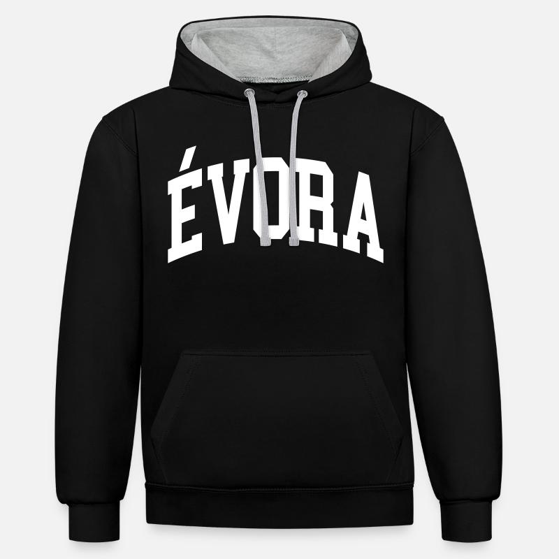 Evora - Sweat à capuche contrasté - noir/gris chiné