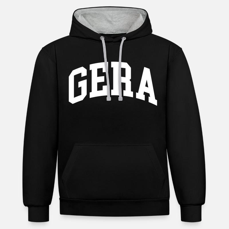 Gera - Sweat à capuche contrasté - noir/gris chiné