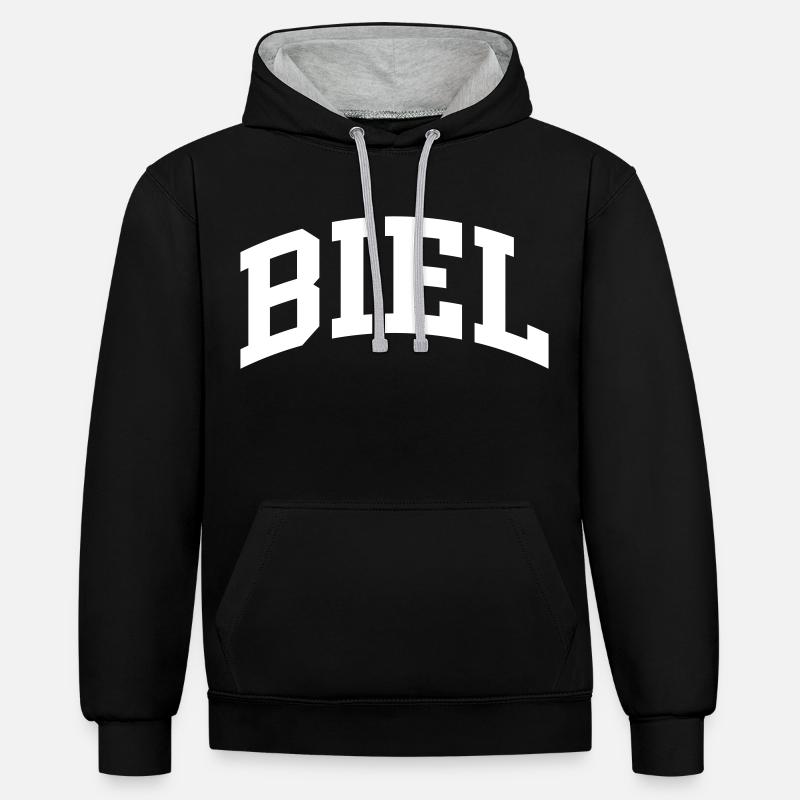 Biel - Sweat à capuche contrasté - noir/gris chiné