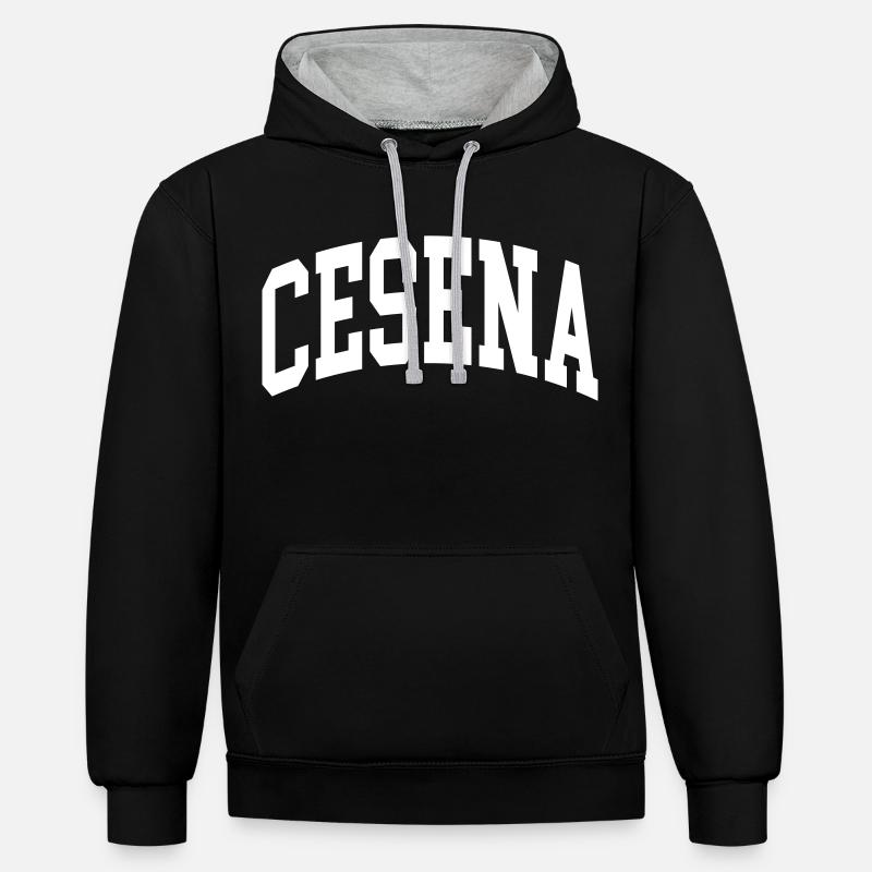 Cesena - Sweat à capuche contrasté - noir/gris chiné