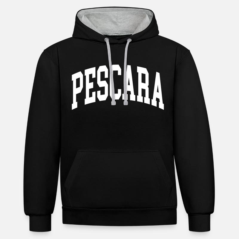 Pescara - Sweat à capuche contrasté - noir/gris chiné